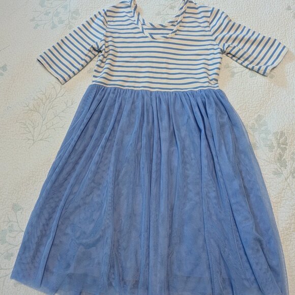 Hanna Andersson Striped Tulle Dress NWOT Size 8 - Picture 2 of 4